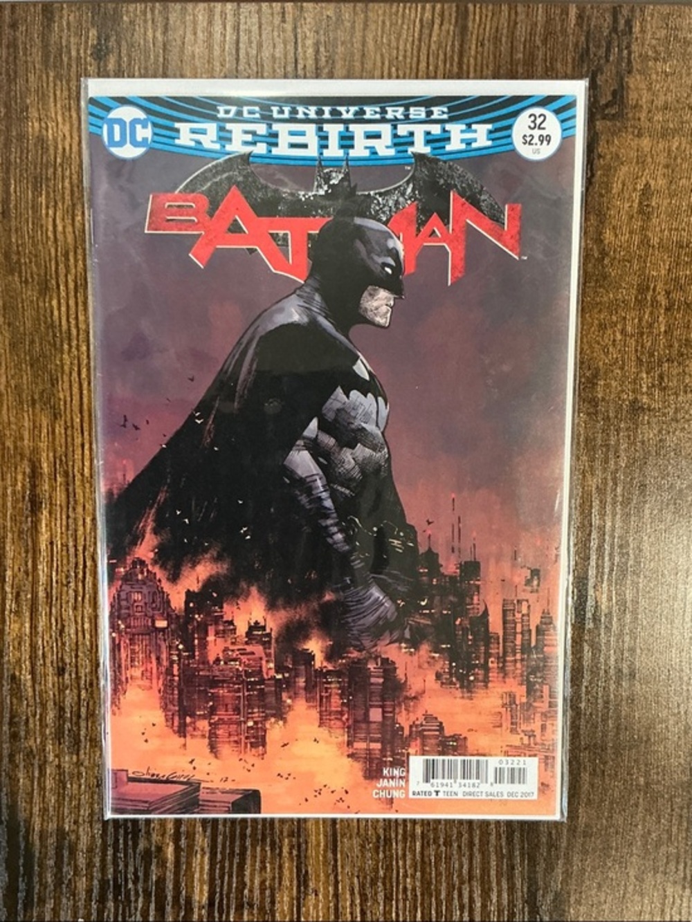 DC Batman Comic Cover in Black & Red-Orange Palette